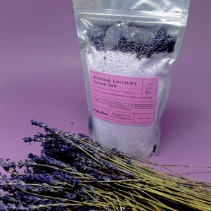 Lavender Epsom Salt Bath Soak: Muscle Relief with French Lavender image 2