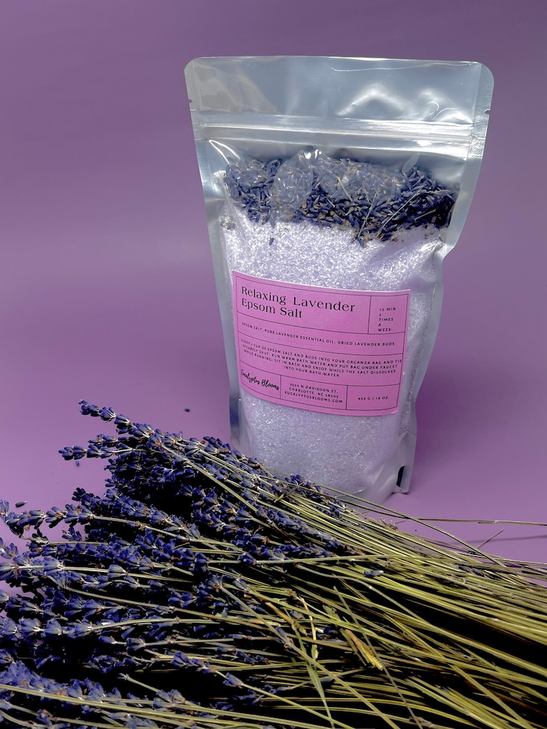 Lavender Epsom Salt Bath Soak: Muscle Relief with French Lavender image 2