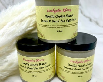 Vanilla Cookie Dough Salt Scrub, Dry Skin Moisturizer, Body Scrub, Skin Moisturizer, Salt Scrub Moisturizer