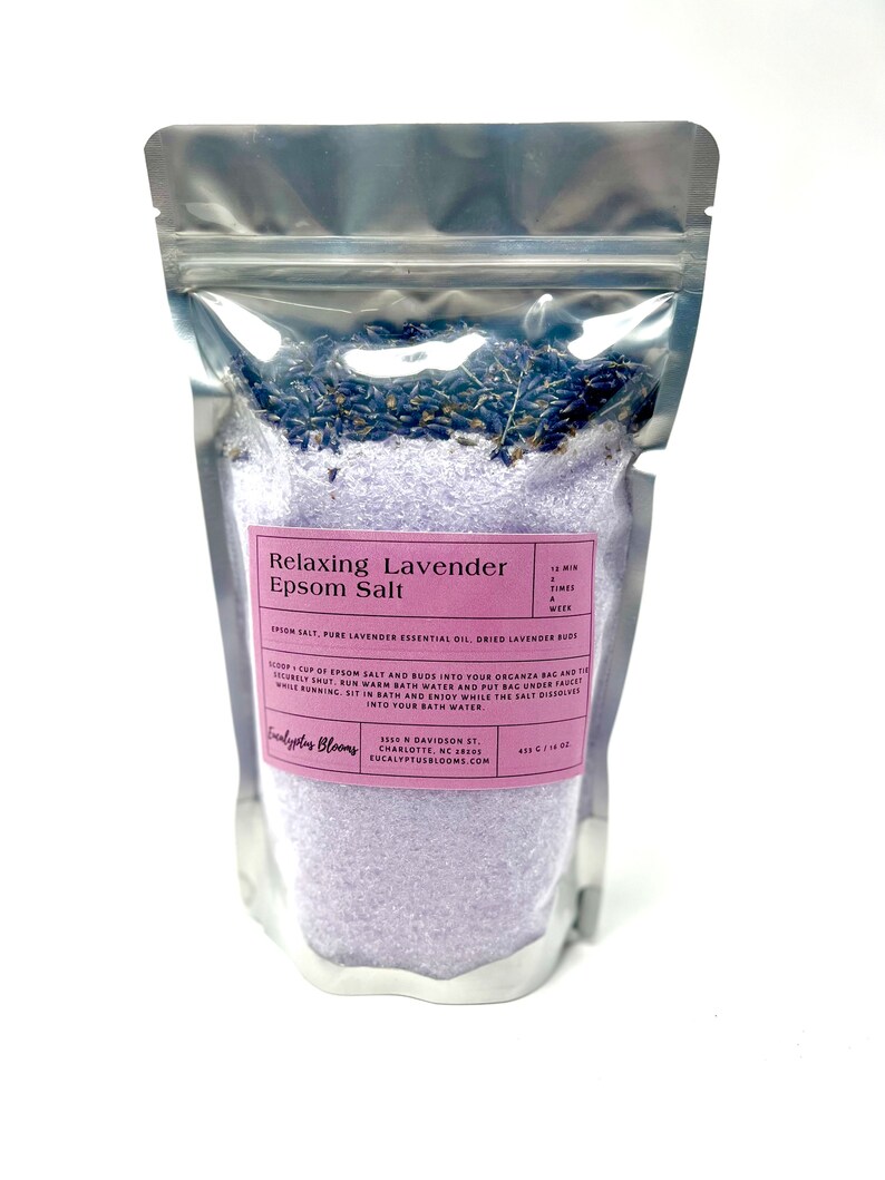 Lavender Epsom Salt Bath Soak: Muscle Relief with French Lavender image 1