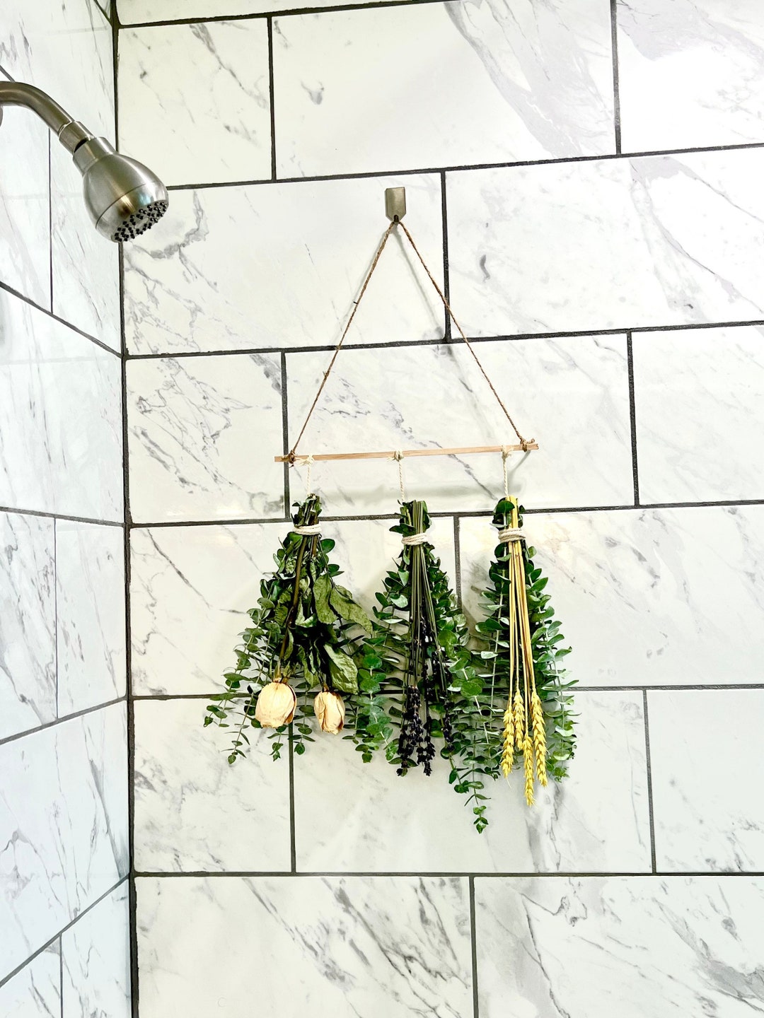 Shower Eucalyptus Bundle Set: Fresh Lavender, Roses & Wheat Decor - Etsy