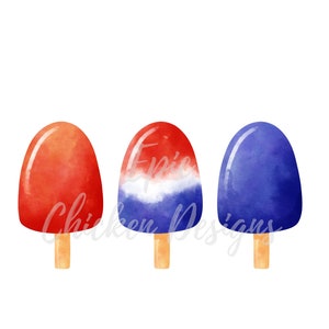 Patriotic Popsicles Cream PNG