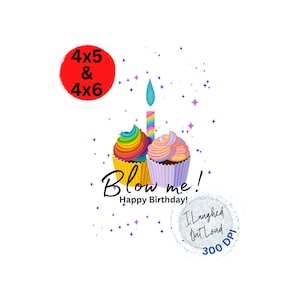 Blow Me PNG / Blow Me Rainbow PNG / Biglietto di auguri di compleanno per adulti PNG / Biglietto di auguri di soldi divertenti PNG