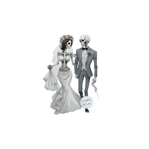 Skeleton Bride & Groom PNG | Skeleton Bride PNG | Skeleton Groom PNG | Skeleton Wedding Png | Wedding Graphic | Wedding Digital Download