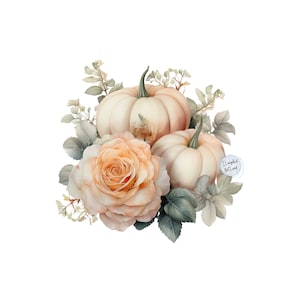 Fall Pumpkin PNG | Pumpkin PNG | Pumpkin & Roses PNG | Fall Sublimation | Fall Sublimation Png