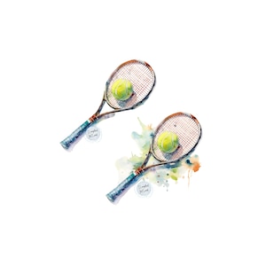Pelota de tenis PNG / Pelota de tenis acuarela PNG / Tenis PNG / Temporada de tenis Png / Deportes Png / Aficionado a los deportes Png / Raqueta de tenis Png