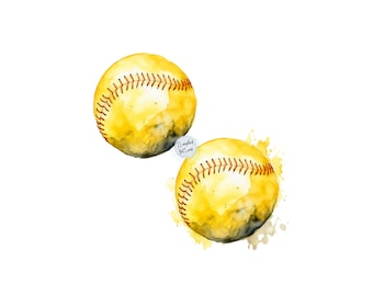 Softball PNG | Watercolor Softball PNG | Girls Softball PNG | Softball Season Png | Sports Png | Sports Fan Png