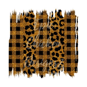 Brown, Black & Leopard Brush Strokes PNG | Sublimation PNG | Leopard PNG | Leopard Plaid Brush Strokes Png