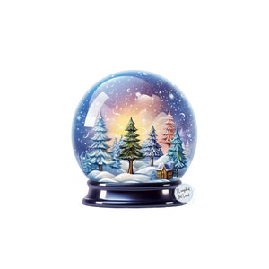 Snow Globe PNG | Winter Snow Glob PNG | Winter Snow Globe Scene PNG | Winter Snow Globe Sublimation