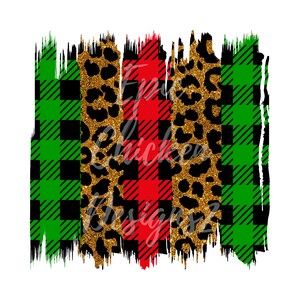 Red, Green & Leopard  Brush Strokes PNG | Christmas Brush Strokes | Brush Strokes PNG | Sublimation Brush Strokes Png