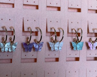 Gold Butterfly Collection Mini / Huggie Hoops