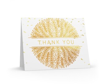Elegant Gold Thank You Wedding Card Digital Download
