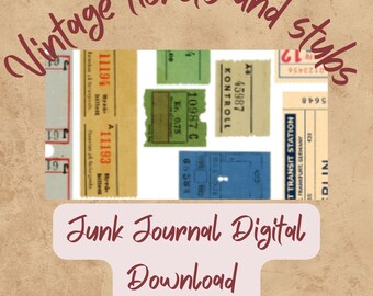 Vintage Tickets and Stubs Junk Journal Digital Download Printables