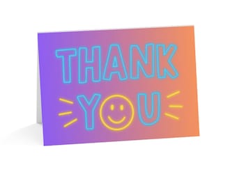 Neon Thank You Card Digital Download