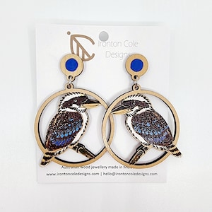 Kookaburra wooden earrings