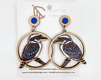 Kookaburra Ohrringe aus Holz