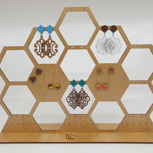 Wooden earring stand