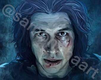 Kylo Ren | Ben Solo | Adam Driver Large Poster by Sam Ohana | DIGITAL DOWNLOAD