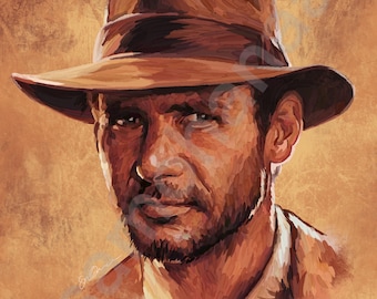 Indiana Jones | Harrison Ford Large Poster by Sam Ohana | DIGITAL DOWNLOAD