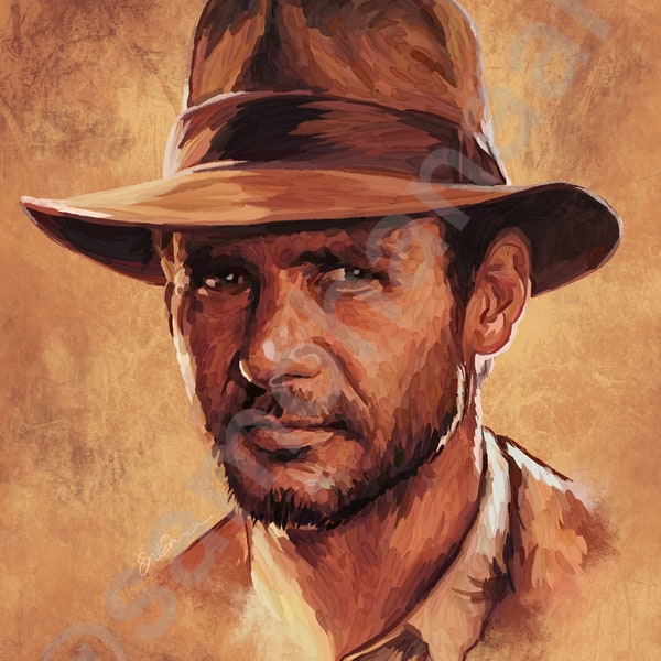 Indiana Jones | Harrison Ford Large Poster by Sam Ohana | DIGITAL DOWNLOAD