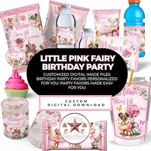 Fairy Garden Birthday Party Favor Bundle: Custom Treat Labels (Digital Download