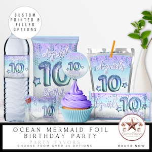 Ocean Mermaid Colors Foil Geburtstagsparty Benutzerdefinierte Party Favor Benutzerdefinierte Party Bundle, Partybevorzugung Paket Benutzerdefinierte Chips Tüten Kinderbevorzugungen