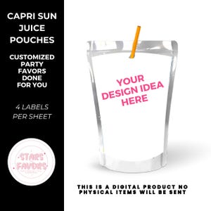 Custom Capri Sun Juice Pouch, Custom Party Favors, Custom Birthday Labels, Custom Party Labels, Custom Chip bag Templates, Digital Download