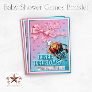 Pink Bows or Free Throws Baby Shower Game Booklets - Set of 12
