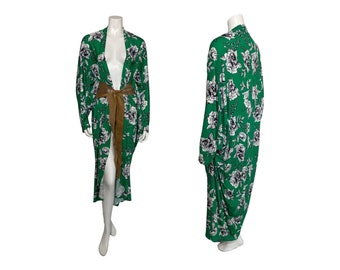 1920s Style Cocoon Duster Coat / Floral Kimono / One Size