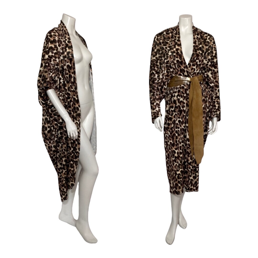 1920s Style Cocoon Coat Kimono Cheetah Print Duster - Etsy