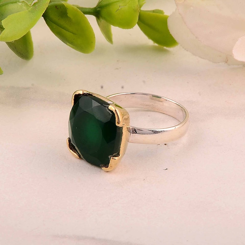 Cut Stone Ring,Stack Ring,Maid Of Honor Ring,Alternative Engagement Ring,Rectangle Ring Red Onyx Ring,Solid Silver Ring,Gorgeous Boho Ring