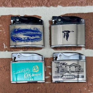 Vintage 1950s Branded Lighter, Retro Pocket Lighter, Collectible Mid Century Cigarette Lighter with Logo, Cool Gift for Smokers & Collectors