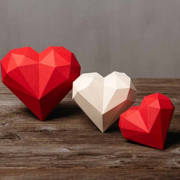 Heart Papercraft 3D, DIY love gift for her