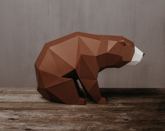 Papercraft Bear, Paper BEAR DIY, handmade furniture and decor
