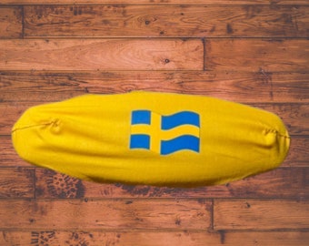 Cotton Curling Broom covers Team ~ Sweden Flag ~ Patriotic - Made in Canada ~ Curling Club ~ Free Ship - Gift