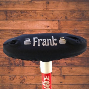 Cotton Curling Broom covers ~ personalization & curling stones ~ Made in Canada ~ Curling Club ~ Free Ship - Curler Gift