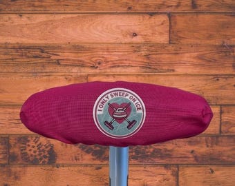 Cotton Curling Broom covers ~ I Only Sweep On Ice with crown ~ Made in Canada  ~ Free Ship Curler gift