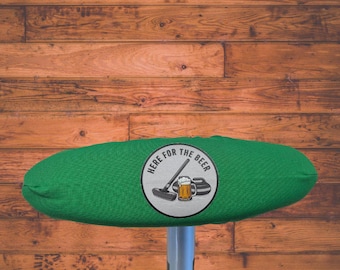 Curling Broom Cover: "Here for the Beer/Wine", Made in Canada