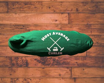 Cotton Curling Broom covers ~ Most Average Curler w broom stones ~ Made in Canada ~ Curling Club ~ Free Ship - Gift