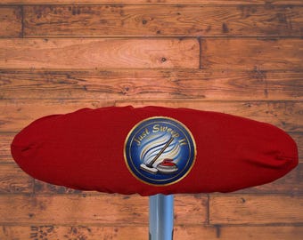Red Cotton Curling Broom Cover: Just Sweep It!