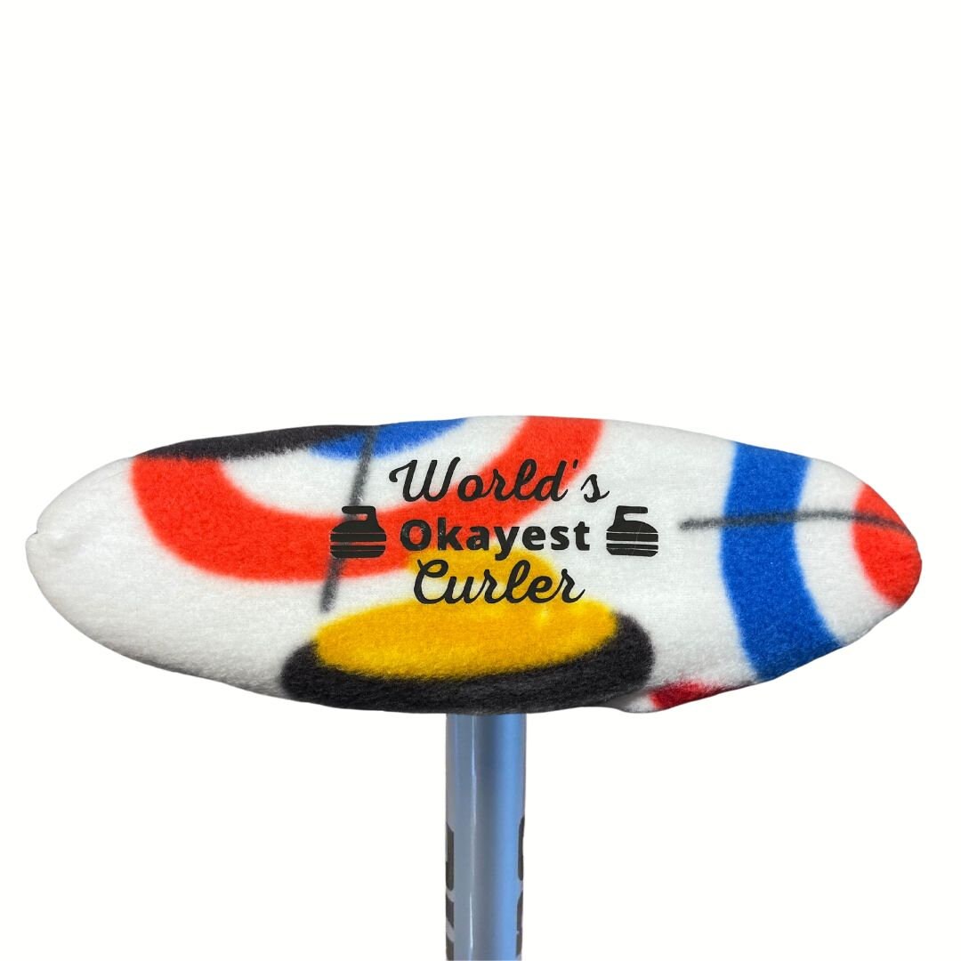 Cotton Curling Broom Covers White/black/teal Fleece With Etsy