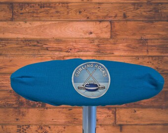 Curling Broom Cover: "Curling Rocks" Design, Various Colors