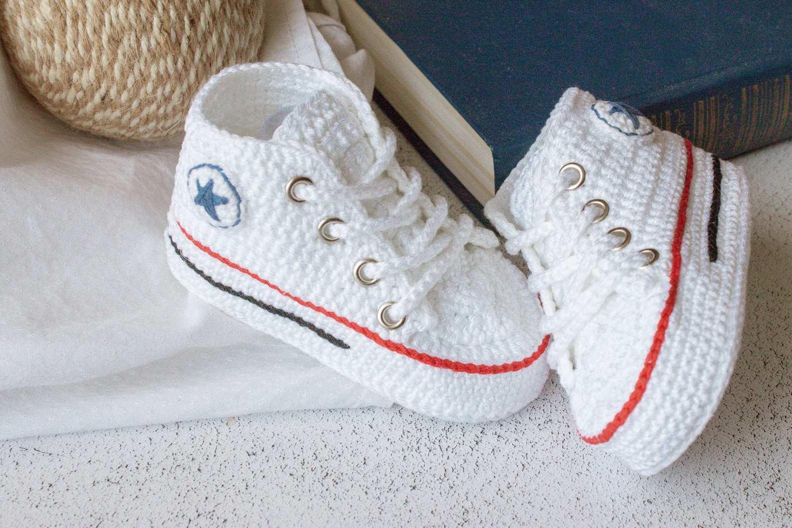 Baby converse crochet sneakers white newborn shoes perfect Etsy