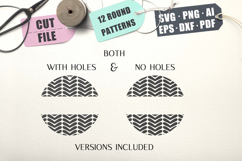 Split Monogram Pattern SVG, Set of 12 Round Cut Files for Keychain, Key ...