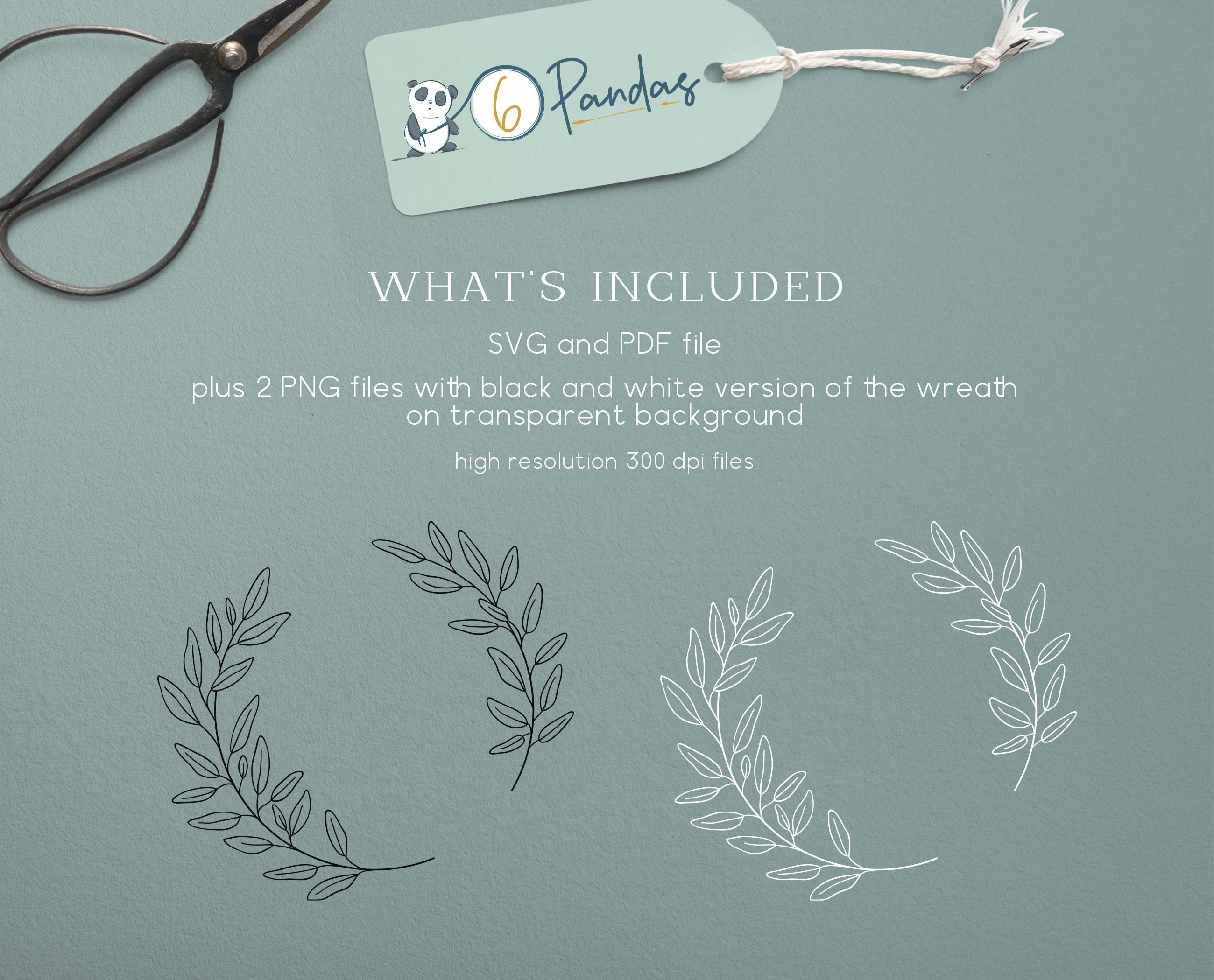 Laurel Wreath SVG, Botanical Clipart, Circle Monogram Frame SVG Cut ...
