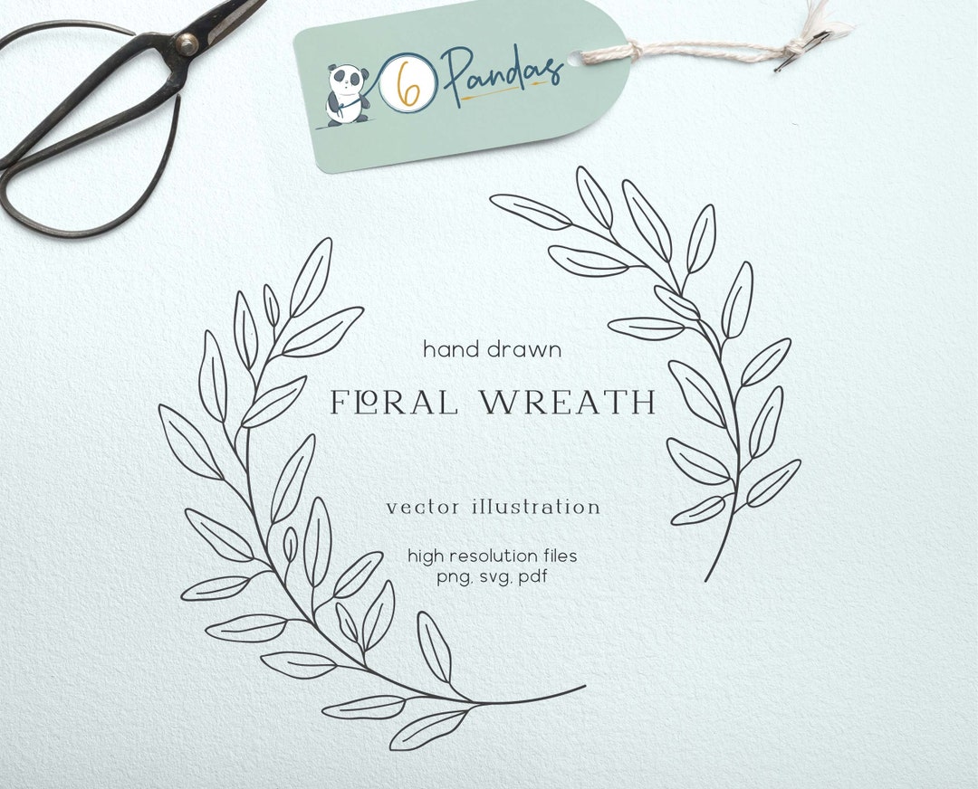Laurel Wreath SVG, Botanical Clipart, Circle Monogram Frame SVG Cut ...