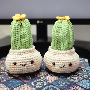 Schema di cactus all'uncinetto - Cactus amigurumi in vaso - Schema PDF facile per una simpatica pianta di peluche - Regalo fatto a mano fai da te - Download immediato
