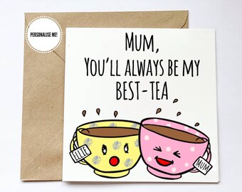 Personalisierte Best-Tea Karte, Besties, Teeliebhaber, Familie, Muttertag