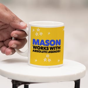 Personalised (name) works with absolute legends! Mug
