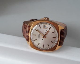 Antique gilded watch"Raketa" Vintage men's watch, made in USSR, Retro watch, Wrist watch, Mechanical watch, Working watch, Old watch